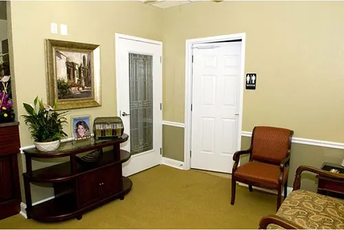 A seating corner in the Tampa Dental waiting room.